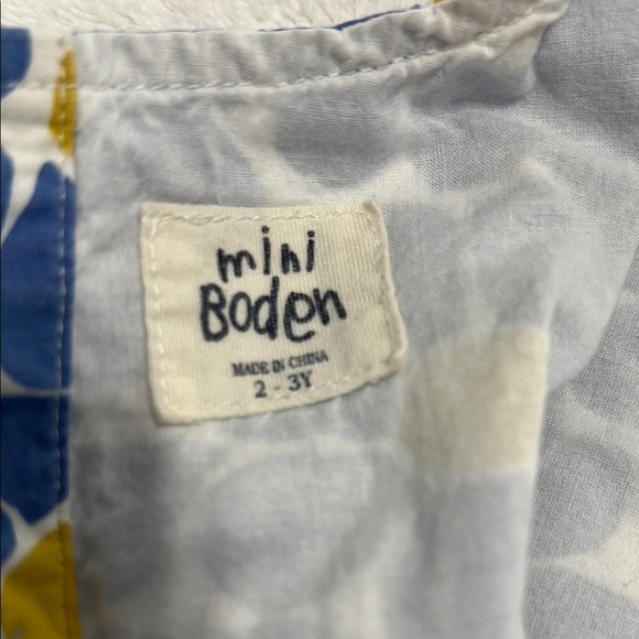 Mini Boden Blue and Yellow Floral Kids Dress - Picture 3 of 3